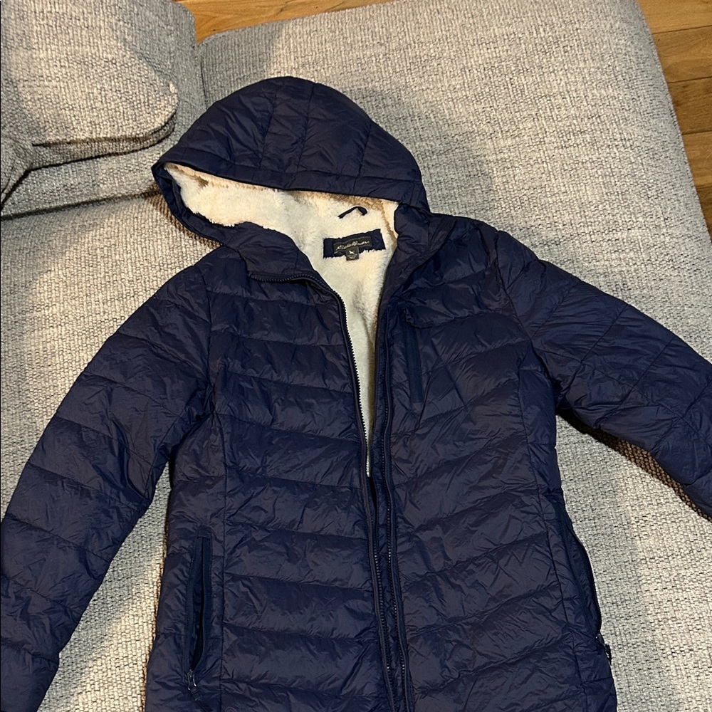 Girls Large Hooded Puffer Parka Jacket, Eddie Bauer